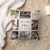 結エレガントパーソナライズされた婚日フォトコラージュ クッション (ブランケット)