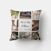 結エレガントパーソナライズされた婚日フォトコラージュ クッション (裏面)