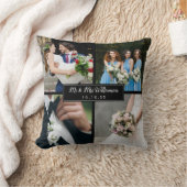 結エレガントパーソナライズされた婚日フォトコラージュ クッション (ブランケット)