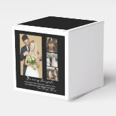 結エレガントパーソナライズされた婚日フォトコラージュ フェイバーボックス (正面サイド)