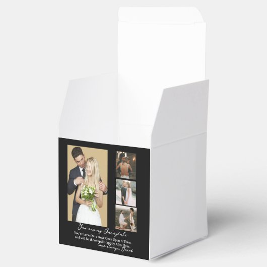 結エレガントパーソナライズされた婚日フォトコラージュ フェイバーボックス (オープン)