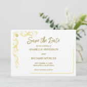 結エレガントビクトリアン婚の日付を保存 招待状 (スタンド正面)