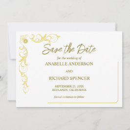 結エレガントビクトリアン婚の日付を保存 招待状