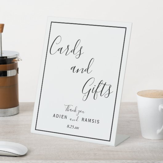 結エレガントモダン婚カードとギフトサイン 台座サイン (インサイチュ)