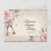 結エレガントモダン婚式の日付ポストカードの保存 ポストカード (正面)