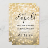 結エレガント婚/駆け落ち金ゴールド《写真》ぼけ味灯 案内状 (正面/裏面)