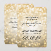 結エレガント婚/駆け落ち金ゴールド《写真》ぼけ味灯 案内状 (正面/裏面)