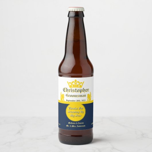 結カスタマイズ婚受付花婿介添人新郎等 ビールラベル (正面)