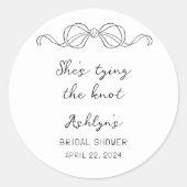 結シンプルびシールを結ぶ手描きシーズ ラウンドシール (正面)