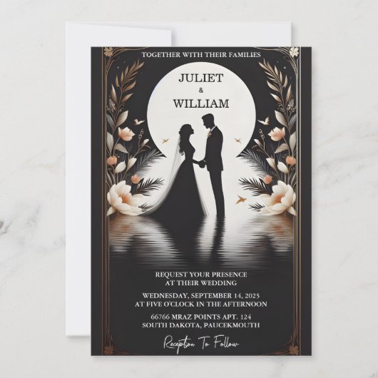 結シンプル婚伝統的誓の更新結婚により 招待状 (正面)