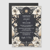 結シンプル婚伝統的誓の更新結婚時 マグネット招待状 (正面/裏面)