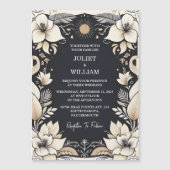 結シンプル婚伝統的誓の更新結婚時 マグネット招待状 (正面)