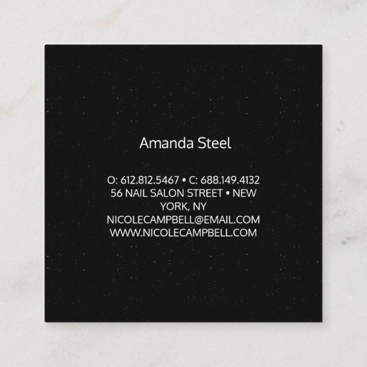 結スタイリッシュフェイク晶金ゴールドと黒パーソナライズされたB スクエア名刺 (裏面)