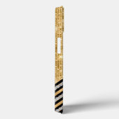 結スタイリッシュフェイク晶金ゴールド及び黒パーソナライズされたC Case-Mate iPhoneケース (裏面 / 右)