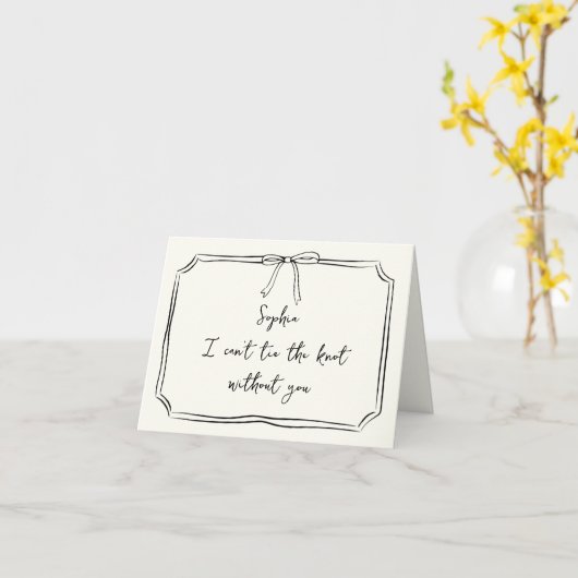 結パーソナライズされたび結び付け花嫁の提案 カード (黄色い花)