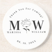 結パーソナライズされたモノグラムの婚祝 コースター (正面)