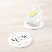 結パーソナライズされたモノグラムの婚祝 コースター (側面)