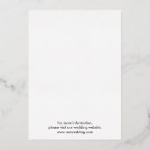 結ミニマルモダン婚の日付の保存 箔招待状 (裏面)