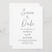 結モダンスタイリッシュ婚の日付の非写真請求書の保存 招待状 (正面/裏面)