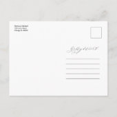 結モダンスタイリッシュ婚の日付を非写真で保存 ポストカード (裏面)