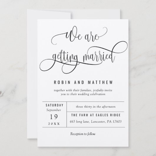 結モダン婚す結婚る 招待状 (正面)