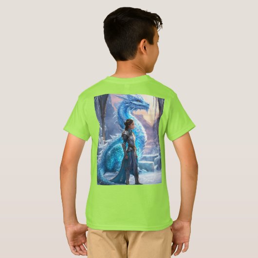 「結凍ってい合：銀の戦士と竜」 Tシャツ (裏面フル)