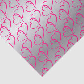 結合されたハートの銀製のティッシュペーパー 薄葉紙 (詳細)