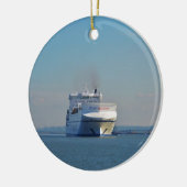 結合されたフェリーおよびコンテナー船 セラミックオーナメント (左)