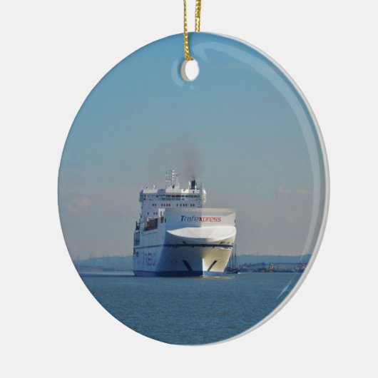 結合されたフェリーおよびコンテナー船 セラミックオーナメント (左)