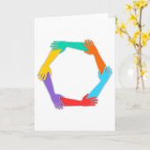 結合された手 カード (黄色い花)