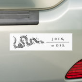 結合しますか、または死んで下さい(白) バンパーステッカー (車上)