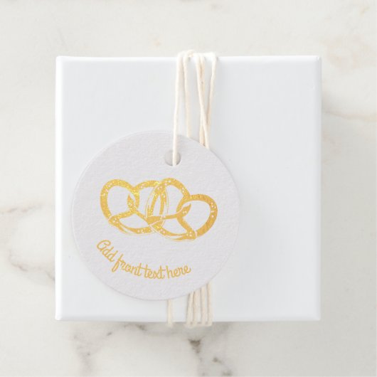 結合プレッツェル – 結び目のリンクされたパンの形 フェイバータグ (箱)