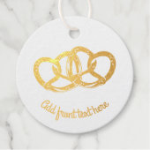 結合プレッツェル – 結び目のリンクされたパンの形 フェイバータグ (正面)