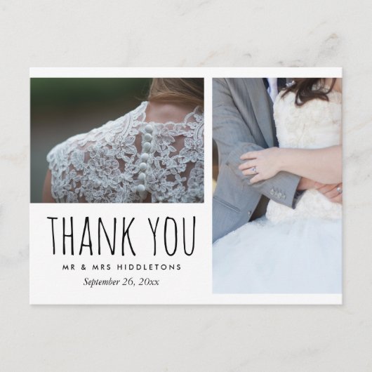 結婚ありがとうお洒落 | 2枚 ポストカード (正面)