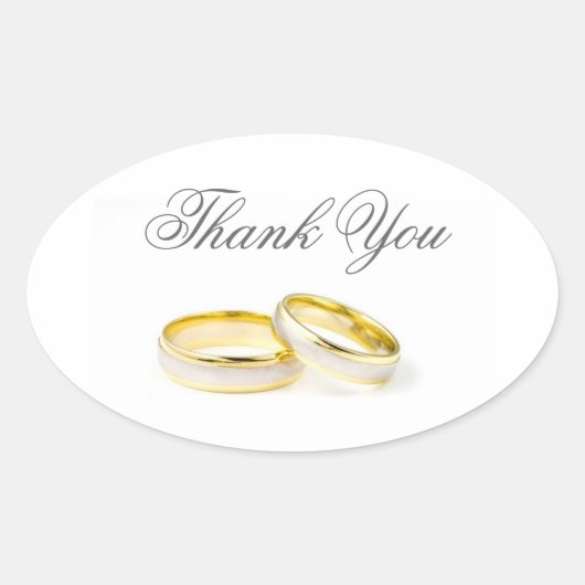 結婚ありがとうステッカー 楕円形シール (正面)