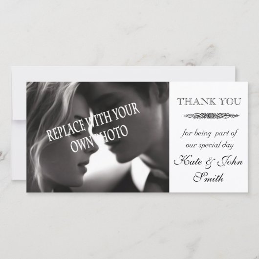 結婚ありがとうフォトカードテンプレート サンキューカード (正面)