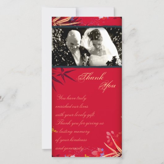 結婚ありがとうフォトカードヴィンテージ竹離れ製品 サンキューカード (正面)