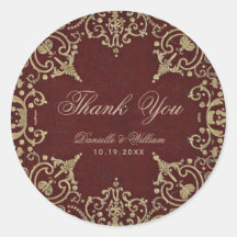 結婚ありがとうブルゴーニュ金ゴールドエレガントヴィンテージ