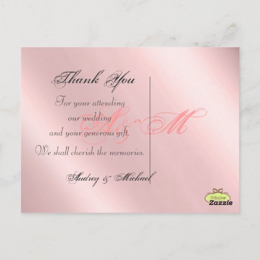 結婚ありがとうポストカードあなたの写真を挿入 ポストカード (裏面)