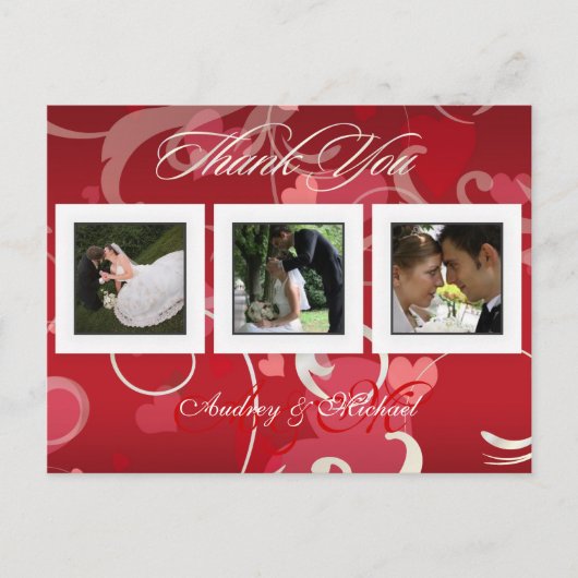 結婚ありがとうポストカードあなたの写真を挿入 ポストカード (正面)