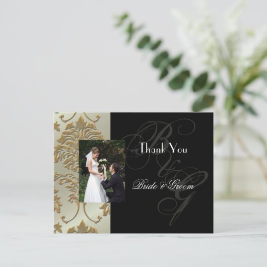 結婚ありがとうポストカードあなたの写真を挿入 ポストカード (スタンド正面)