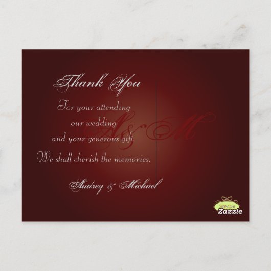 結婚ありがとうポストカードあなたの写真を挿入 ポストカード (裏面)