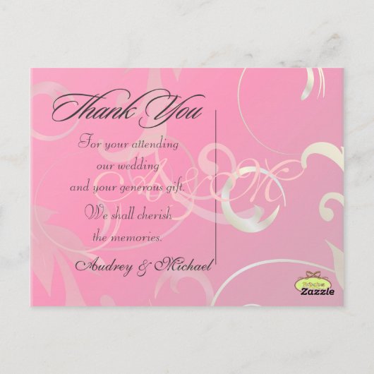 結婚ありがとうポストカードあなたの写真を挿入 ポストカード (裏面)