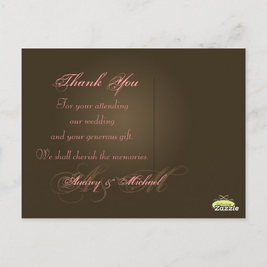 結婚ありがとうポストカードあなたの写真を挿入 ポストカード (裏面)