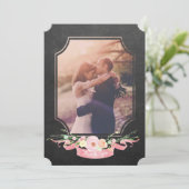 結婚ありがとうChalkboardフローラ サンキューカード (スタンド正面)