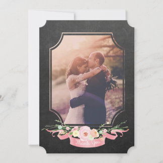 結婚ありがとうChalkboardフローラ サンキューカード