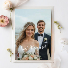 結婚おめでとうございます エレガントな結婚式の写真の発表 ポストカード