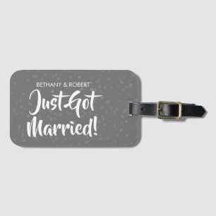 結婚おめでとうございます シルバー コンフェティ ラゲッジタグ