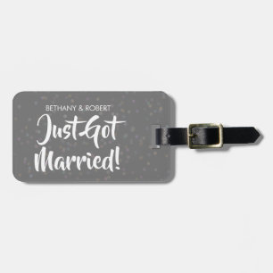 結婚おめでとうございます シルバー コンフェティ ラゲッジタグ