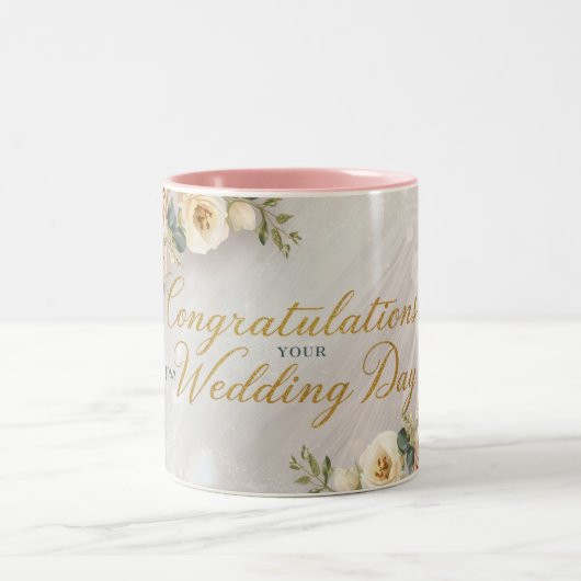 結婚おめでとうございます ツートーンマグカップ (中央)